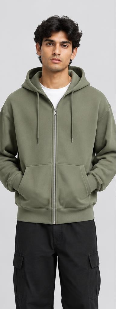 Everyday Zip Hoodie in Washed Sage